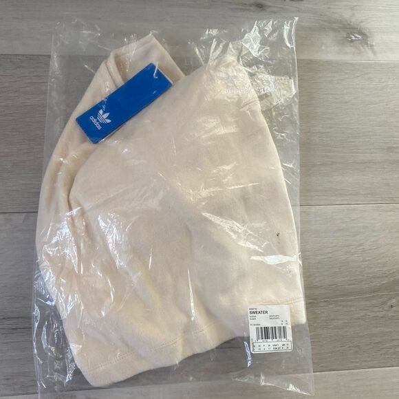 Adidas VELOUR SWEATER BLAMER S NWT CREAM - Picture 10 of 11